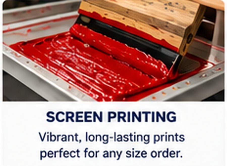 Commercial screen printing equipment and printed apparel
